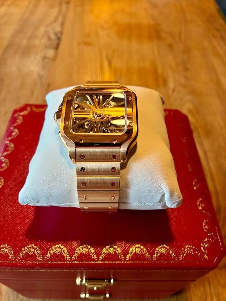 Cartier Santos De Cartier Skeleton Full Set