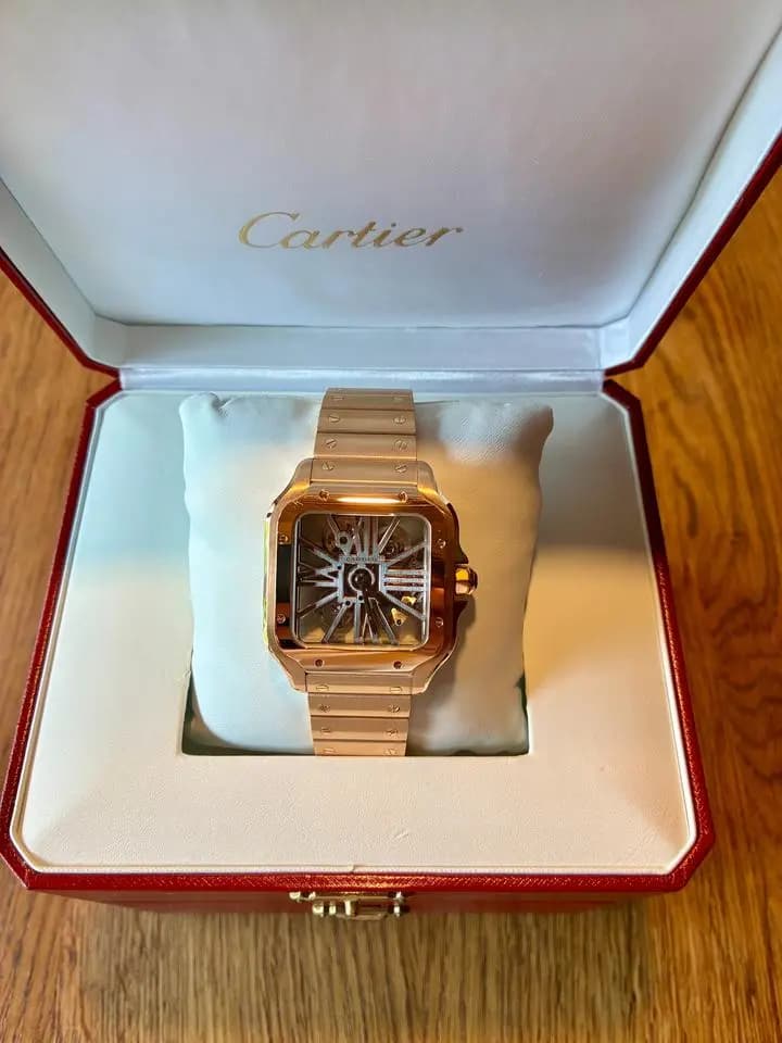 Cartier Santos De Cartier Skeleton Full Set