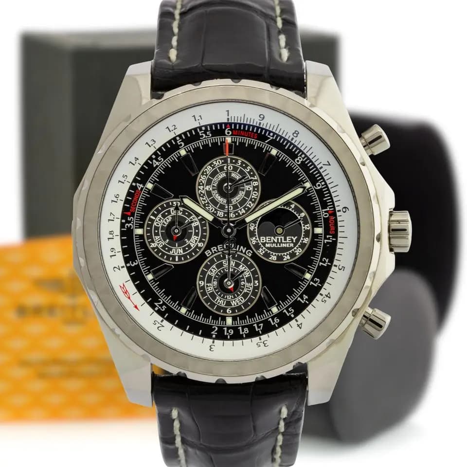 Breitling for Bentley Mark VI Mulliner Perpetual Calendar Limited Edition J29362 White Gold - FULL SET - ONE YEAR WARRANTY No Extra Taxes for EU Buye