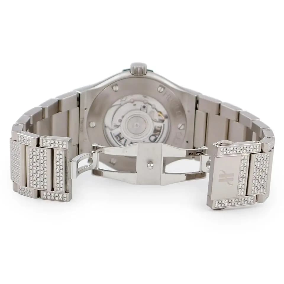 Hublot Watches 542.NX.9010.NX.3704 Classic Fusion Titanium Full Pave Original Factory Diamond Date