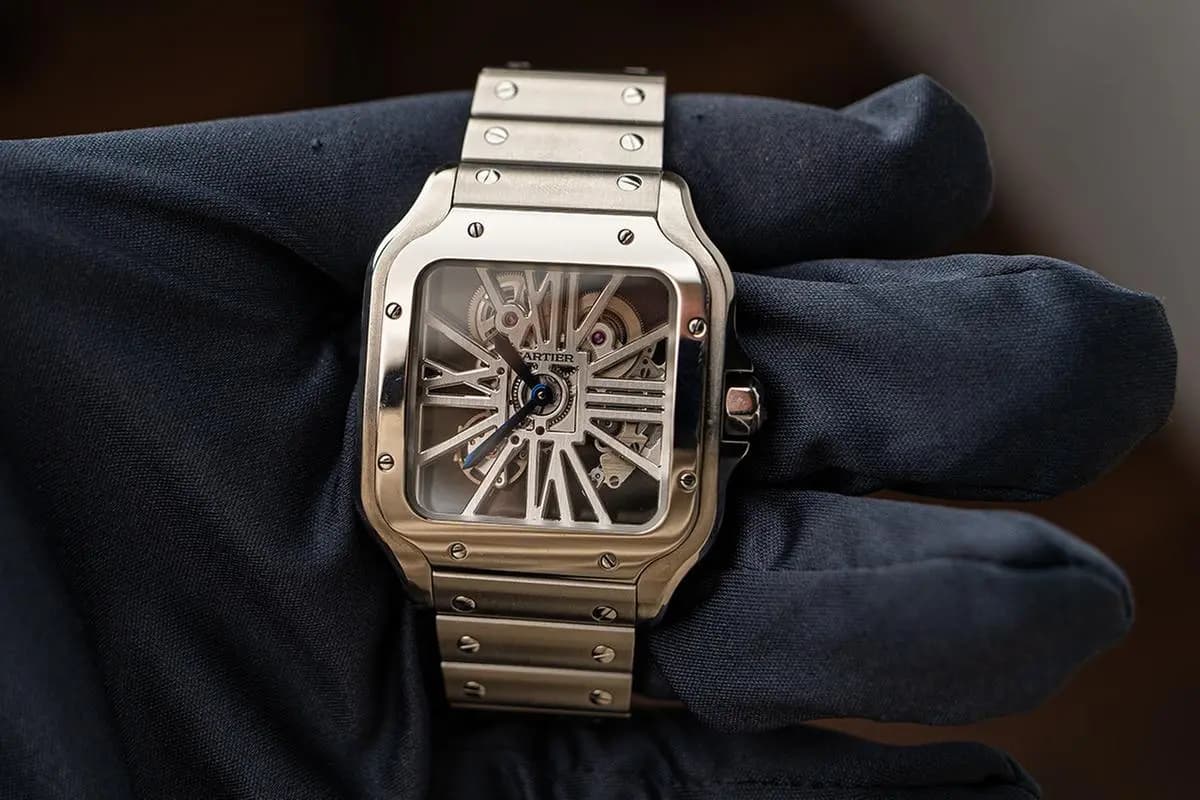 Cartier Santos Skeleton Skeleton - limited rare Ref - extra straps