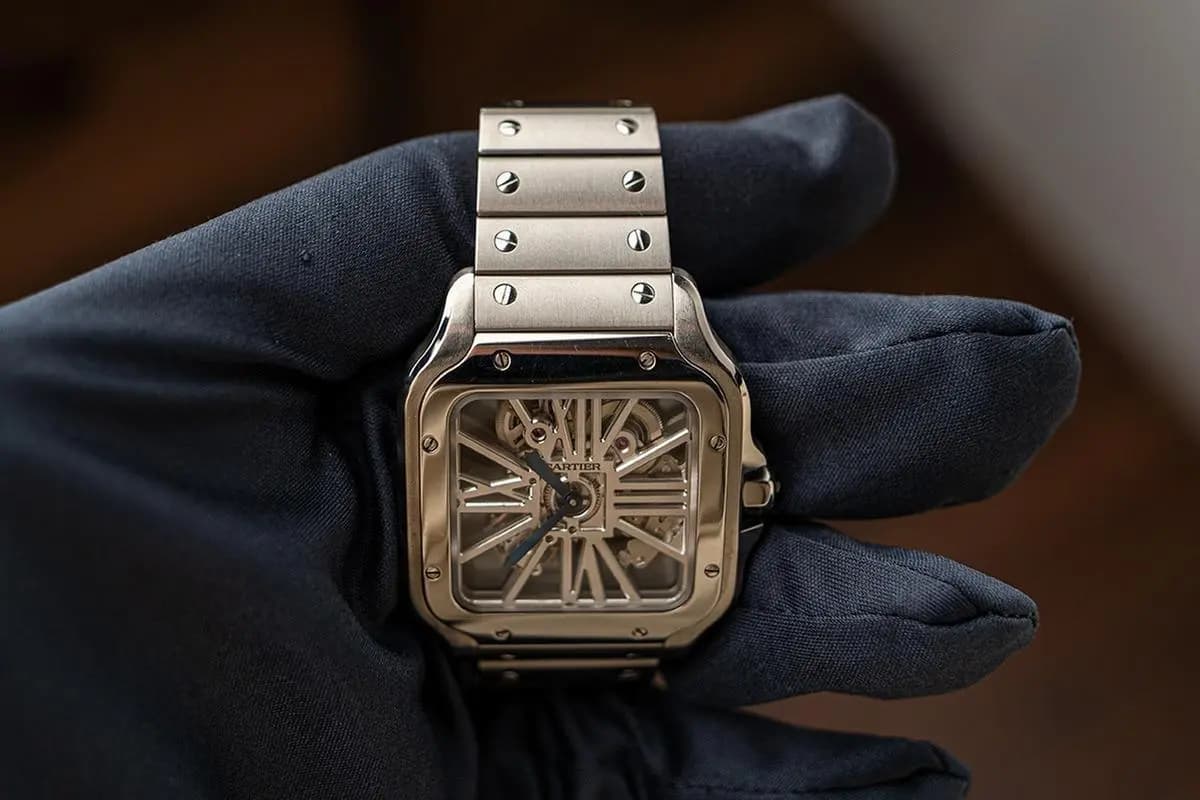 Cartier Santos Skeleton Skeleton - limited rare Ref - extra straps