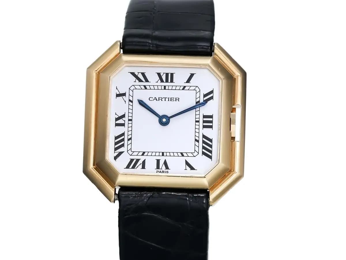 Cartier Vintage CEINTURE JUMBO Automatic Ref 17001 18k Yellow Gold Paris Dial 18k Gold Folding Clasp Bj-1979 Rare Find