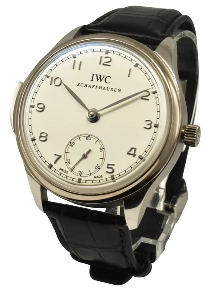 IWC Portuguese Minute Repeater in Platinum Limited to 500 on Black Alligator Leather Strap with White Dial ( Missing instruction booklet)