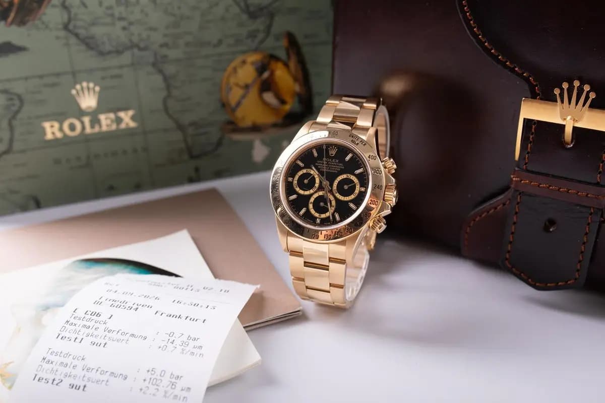 Rolex Daytona Box Yellow Gold Automatic 1996 Black