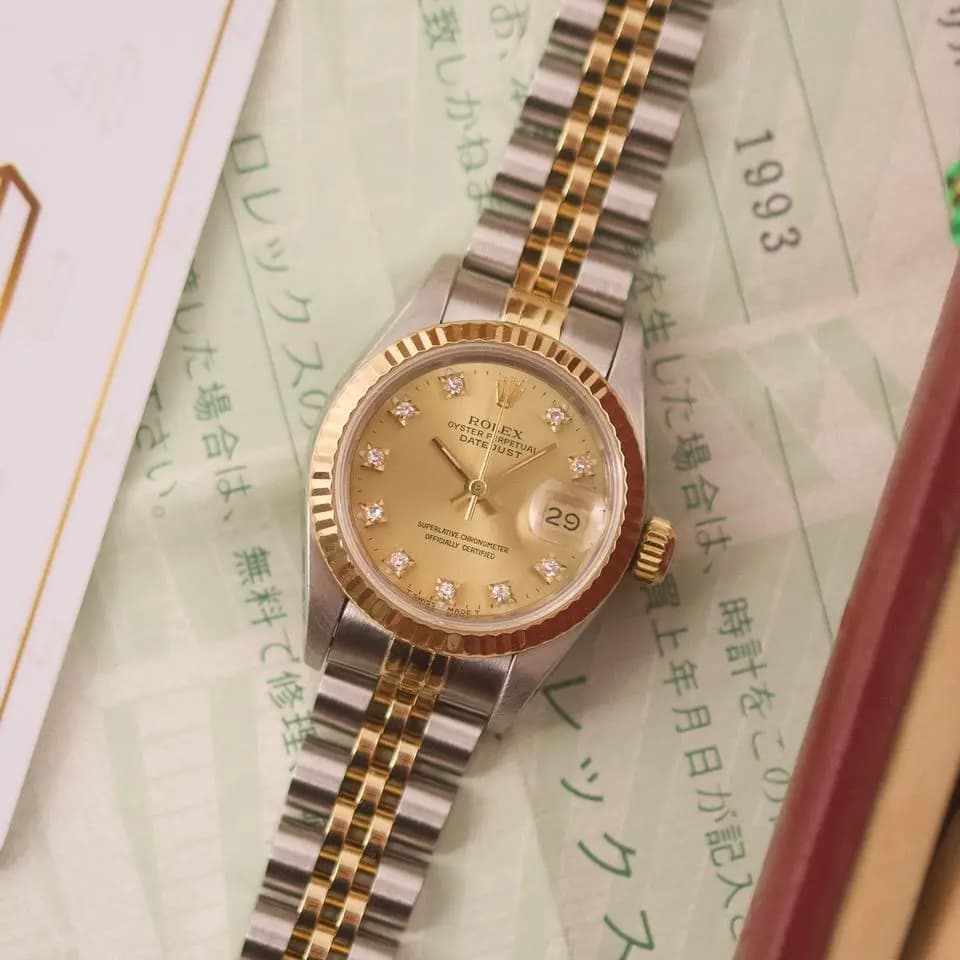 Rolex Datejust 26 69173 Champagne Diamond Dial