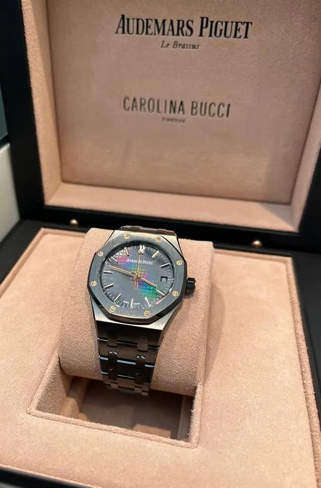 Audemars Piguet Black Ceramic Rainbow Dial Limited Edition Carolina Bucci 34mm 77350CE.OO.1266CE.02.A