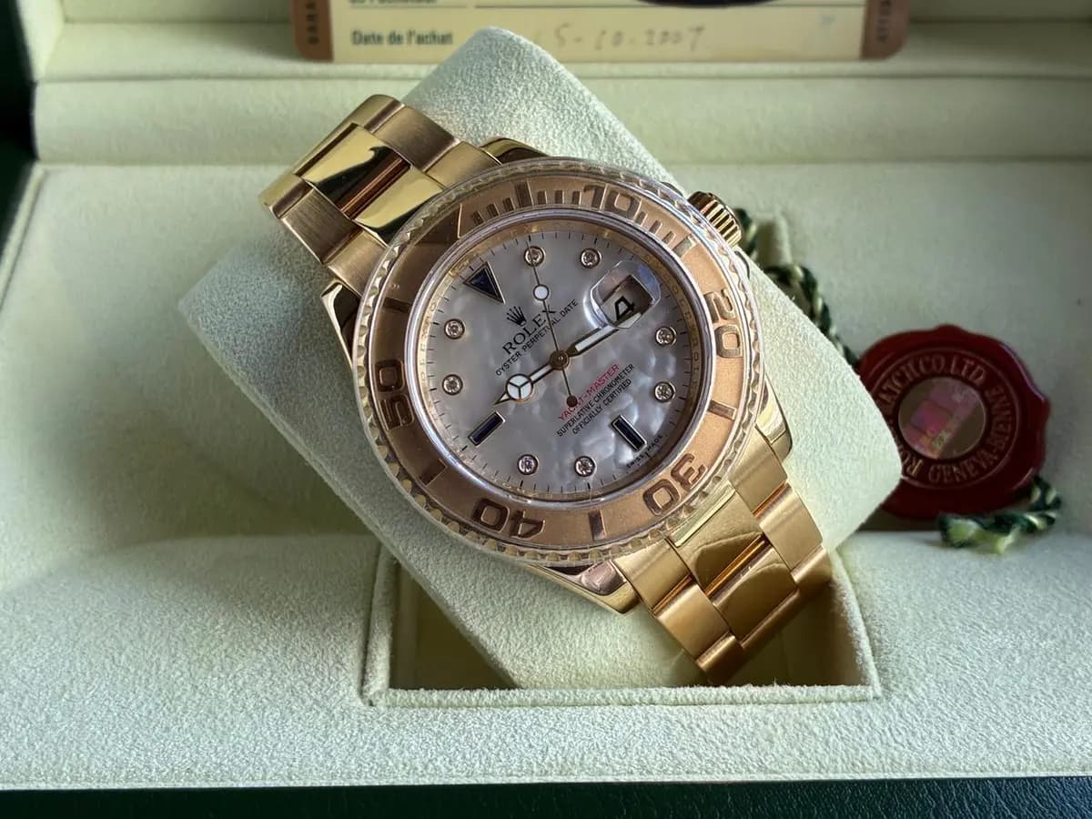 Rolex Yacht-Master MoP Diamond Dial Full Set Mint Condition 2007 Card No Hole