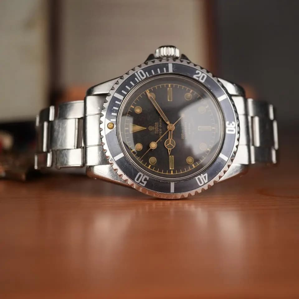 Tudor 1960 Tudor Submariner 7928 Full Set Tropical Dial Canadian Army Provenance Unpolished Tropical Full Set Box, Tags, Invoice and Papers