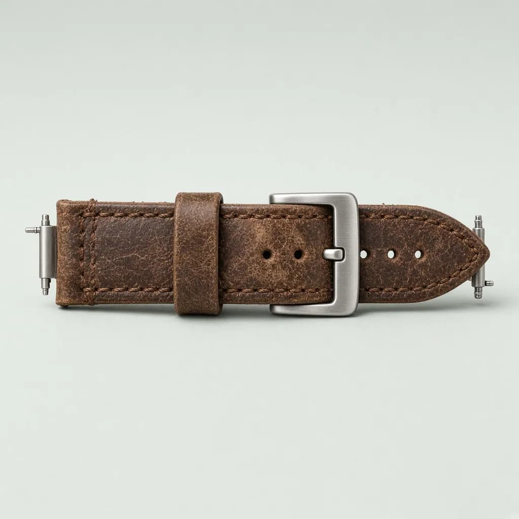 Barton Weathered Brown Leather Quick Release Watch Band