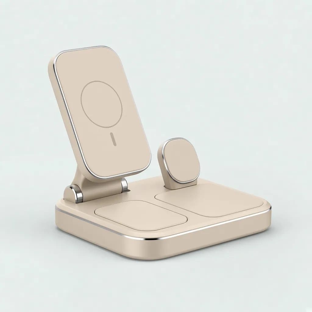 Belkin UltraCharge Pro 3-in-1 Magnetic Charging Dock with Qi2 25W, Sand