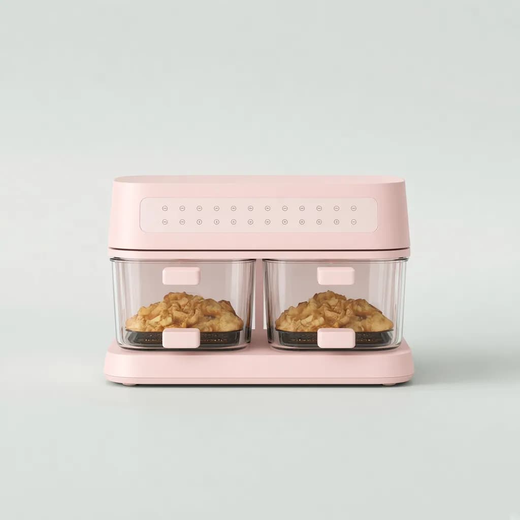 Ninja Crispi DualZone Dual Basket Glass Air Fryer, Rose Quartz
