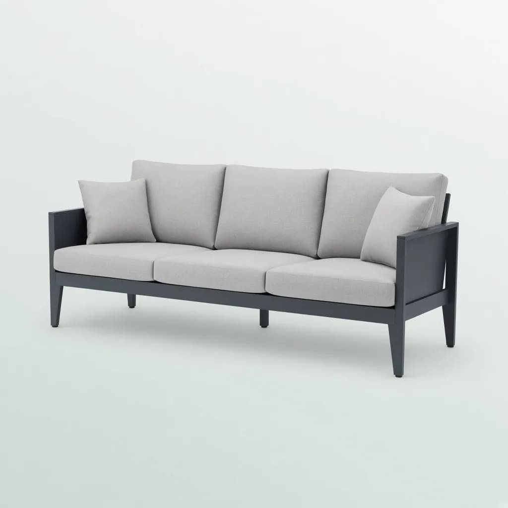 Outer Aluminum Outdoor Sofa, 3 Seat, Charcoal