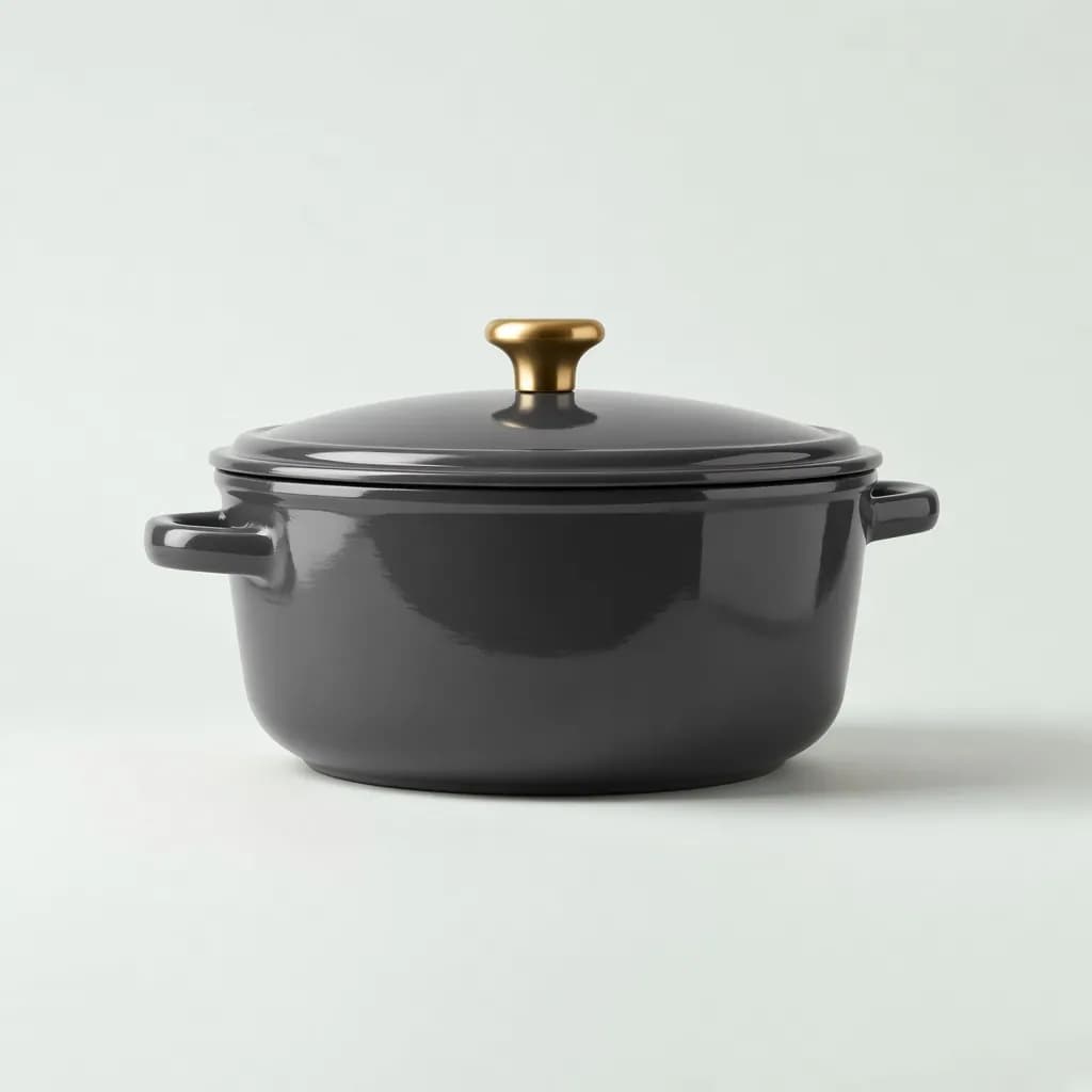 Staub Cast Iron 5.5-qt Round Cocotte, Graphite Grey