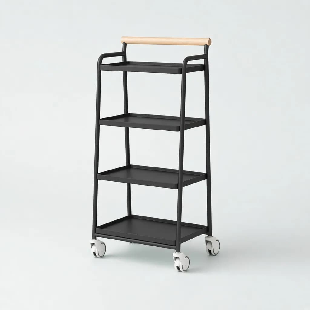Yamazaki Home Rolling Storage Cart, Black