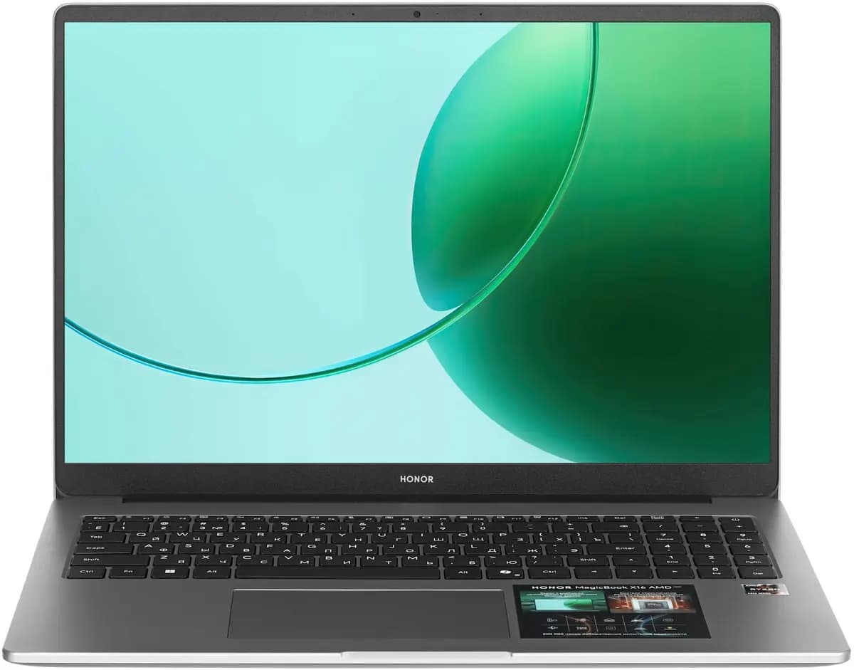 16" laptop HONOR MagicBook X16 AMD 2025 gray [English/Russian layout, 1920x1200, IPS, AMD Ryzen 5 6600H, cores: 6 x 3.3 GHz, RAM 16 GB, SSD 512 GB, AMD Radeon 660M, Windows 11 Home