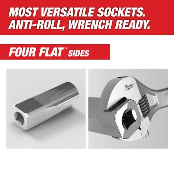 Milwaukee 3/8 in. Drive SAE/Metric Ratchet and Socket Mechanics Tool Set (56-Piece), 48-22-9008 [Carrier Type: Hard Shell Carrier, Features: Adapter(s) included,Extension(s) includ