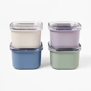 8pc (Set of 4) Condiment Food Storage Container Set - Figmint™ [Dimensions (Overall) 8 Inches (H) x 3 Inches (W) x 3 Inches (, Weight .6 Pounds, Lid Material Plastic, Capacity (Vol