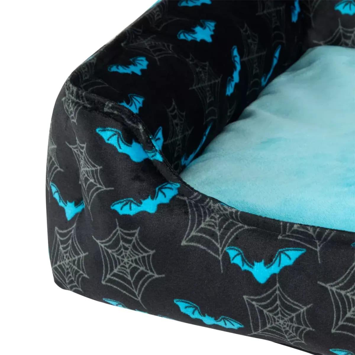 Thrills & Chills® Halloween Bats Cuddler Dog Bed, ONESIZE 18 IN L X 20 IN W [Brand Thrills & Chills®, Includes 1 Bed, Color Black, Blue & Grey, Dimensions 18 IN L X 20 IN W X 6.5 I
