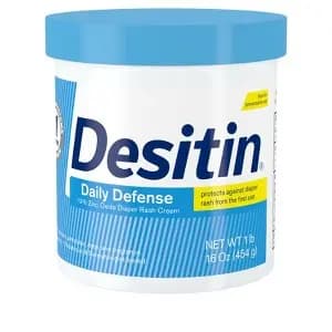 Desitin Daily Defense Baby Diaper Rash Cream with Zinc Oxide -16oz [Scent Unscented, Suggested Age Newborn and Up, Health Facts Paraben-Free, Aluminum-Free, No Fragranc, Active Ing
