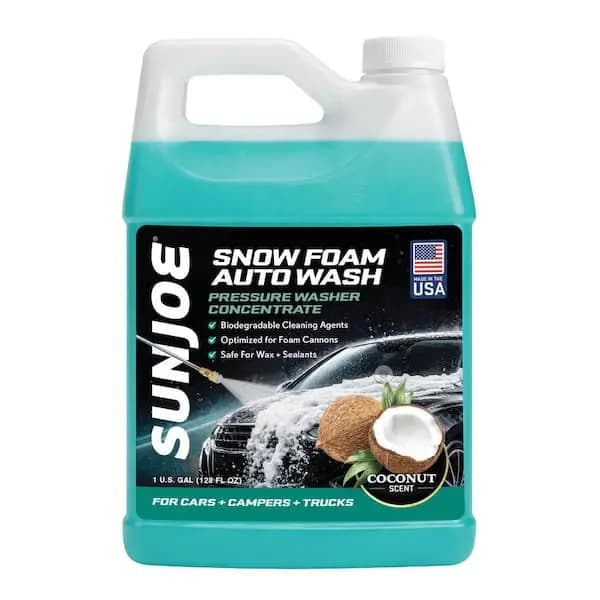 Sun Joe 1 Gal. Premium Snow Foam Pressure Washer Rated Car Wash Soap and Cleaner, Coconut, SPX-FCS1G-COC [Container Size (oz.): 128, Features: No Additional Features, Returnable: 9