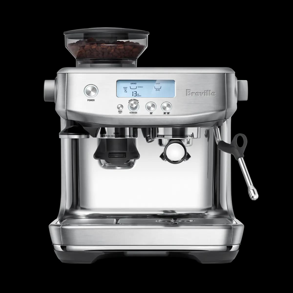 Breville the Barista Pro™ [Dosing Funnel™ Attachment; Single & Dual Wall (1 & 2 Cup); Filter Baskets; The Razor™ Precision Dose Trimming Tool; 480 ml Stainless Steel Milk Jug; Clea
