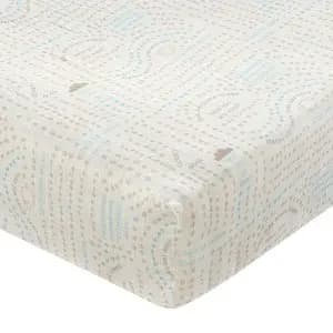 Lambs & Ivy Signature Organic Cotton Muslin Nursery Rhyme Fitted Crib Sheet [Dimensions (Overall) 52 inches (L), 28 inches (W), Fabric Name Muslin, Textile Material 100% Cotton, Th
