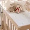Lambs & Ivy Signature Organic Cotton Muslin Nursery Rhyme Fitted Crib Sheet [Dimensions (Overall) 52 inches (L), 28 inches (W), Fabric Name Muslin, Textile Material 100% Cotton, Th