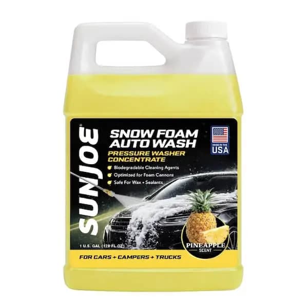 Sun Joe 1 Gal. Premium Snow Foam Pressure Washer Rated Car Wash Soap and Cleaner, Pineapple, SPX-FCS1G [Container Size (oz.): 128, Features: No Additional Features, Returnable: 90-