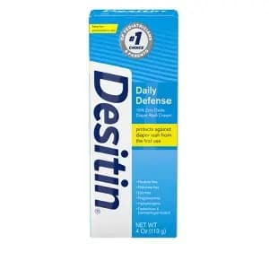 Desitin Daily Defense Baby Diaper Rash Cream with Zinc Oxide - 4oz [Scent Unscented, Suggested Age Newborn and Up, Health Facts Paraben-Free, Aluminum-Free, No Fragranc, Active Ing