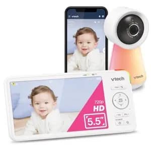 V-Tech 5.5" HD Smart WiFi Video Baby Monitor [Dimensions (Overall) 3.03 Inches (H) x 6.22 Inches (W) x .94, Weight .98 Pounds, Features 2-Way Talk, Volume Control, Nightlight,, Inc