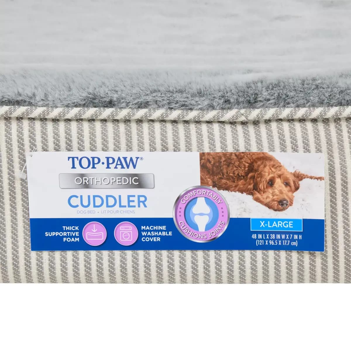 Top Paw® Orthopedic Mattress Dog Bed, Brown/Grey/Tan, Medium/Large/XLarge, 28Lx22W, 38Lx30W, 48Lx38 [Brand Top Paw®, Includes 1 Orthopedic Mattress, Color Grey, Dimensions 48 IN L