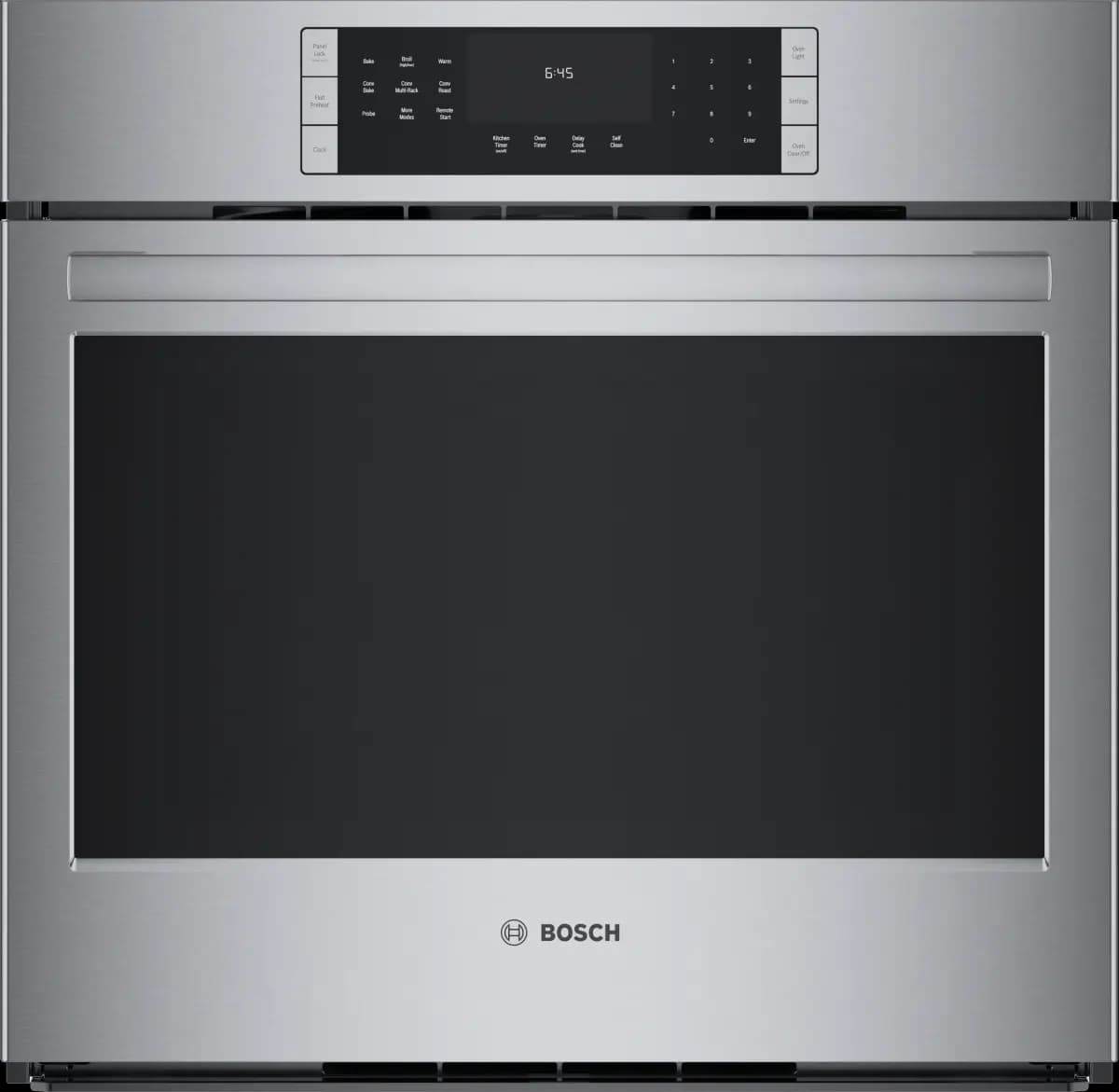 Bosch 800 Series Single Wall Oven 30'' Stainless Steel [12, Proof, Roast, Convection Roast, Bake, Convection Bake, Pizza, Air Fry, Convection Multi-Rack, Convection Broil, Broil, W