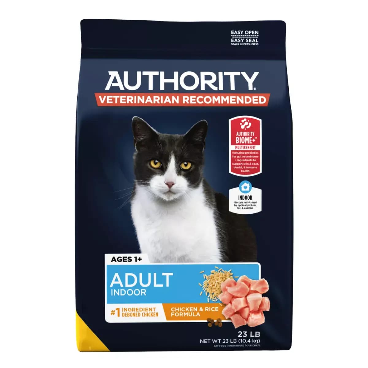 Authority® Everyday Health Indoor Cat Dry Food - Chicken & Rice, With-Grain [Brand Authority®, Life Stage Adult (Ages 1+), Health Consideration Everyday Health, Digestive Health, F