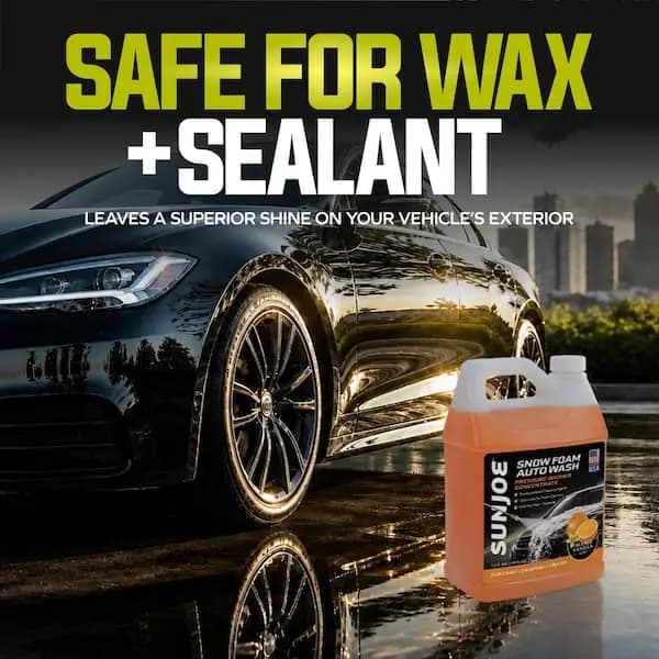 Sun Joe 1 Gal. Premium Snow Foam Pressure Washer Rated Car Wash Soap and Cleaner, Orange-Vanilla, SPX-FCS1G-CRM [Container Size (oz.): 128, Features: Chemical/detergent injection,