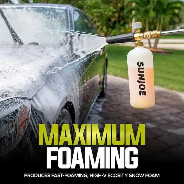 Sun Joe 1 Gal. Premium Snow Foam Pressure Washer Rated Car Wash Soap and Cleaner, Orange-Vanilla, SPX-FCS1G-CRM [Container Size (oz.): 128, Features: Chemical/detergent injection,
