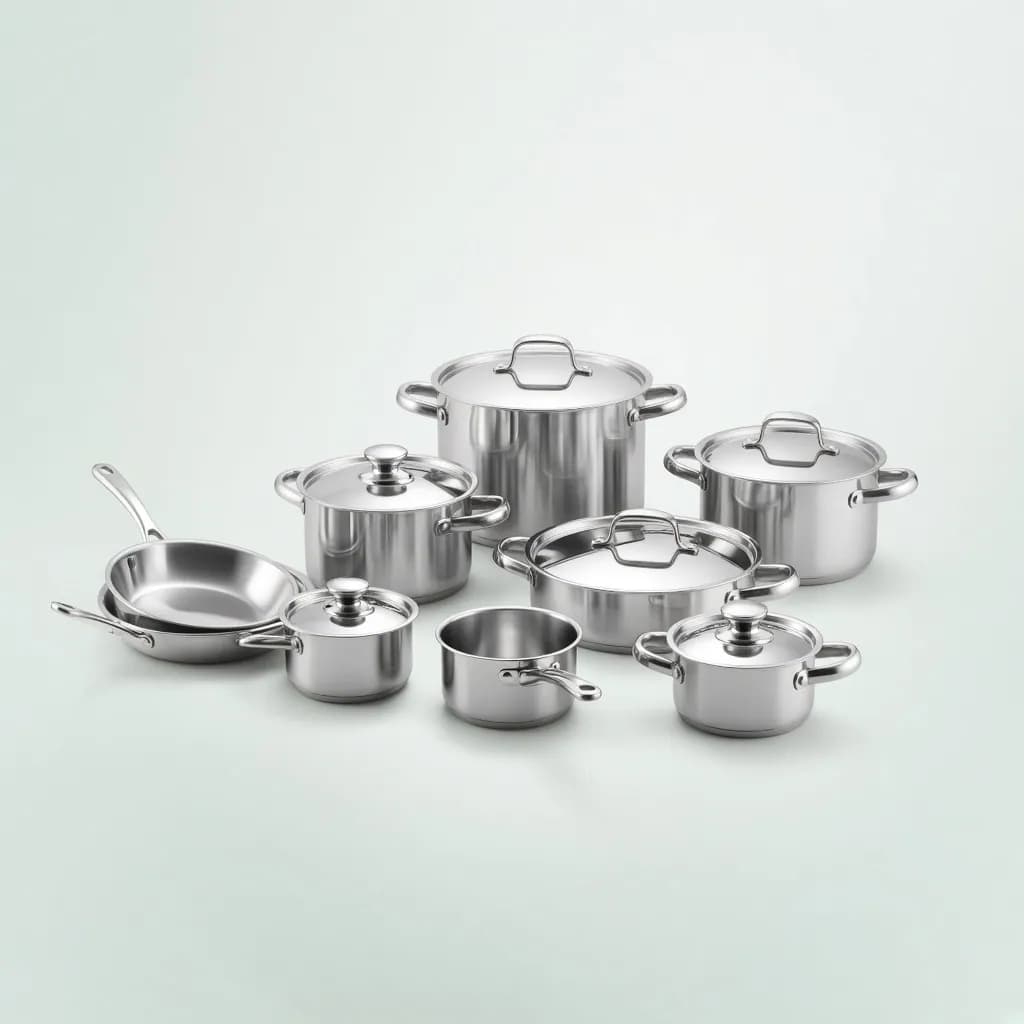 All-Clad D3 Stainless 3-Ply Bonded Cookware Set, 10 Piece