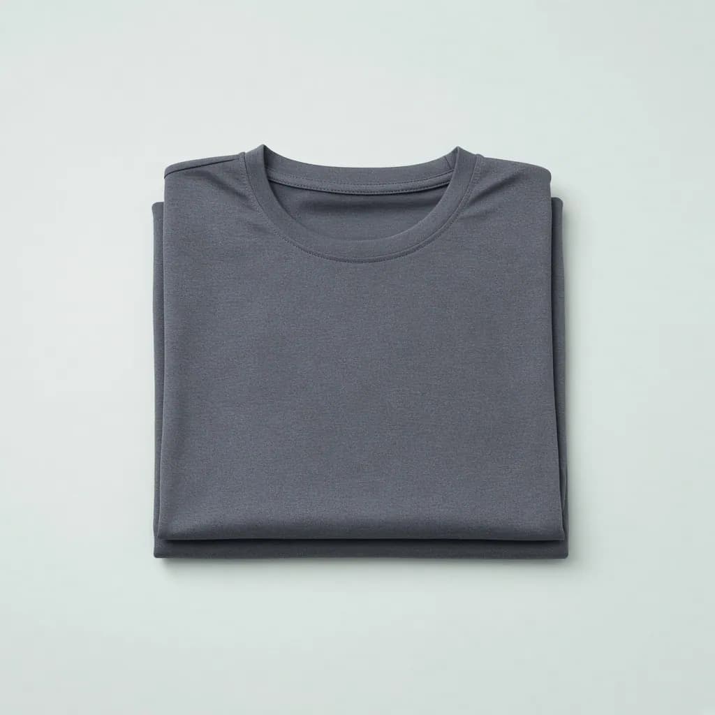 Folded slate grey athletic training t-shirt