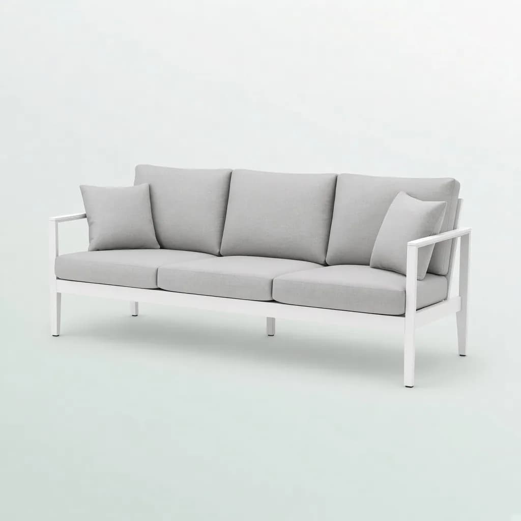 Outer Aluminum Outdoor Sofa, 3 Seat, White