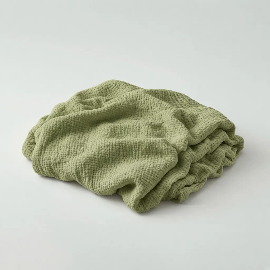 Parachute Cloud Linen Gauze Throw, Moss