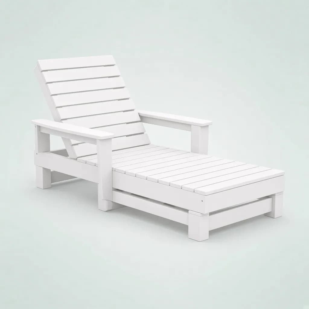 POLYWOOD Nautical Chaise Lounge, White