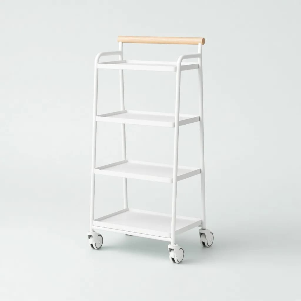 Yamazaki Home Rolling Storage Cart, White